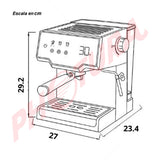 DRIJA Mocca Cafetera de 8 Tazas | Espresso y Capuccino | 15 - 20 Bares | Panel Digital | Sistema Espumador | Negro