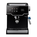 DRIJA Mocca Cafetera de 8 Tazas | Espresso y Capuccino | 15 - 20 Bares | Panel Digital | Sistema Espumador | Negro