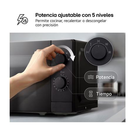 LG Microondas de 700W | 0.7p3 | Negro
