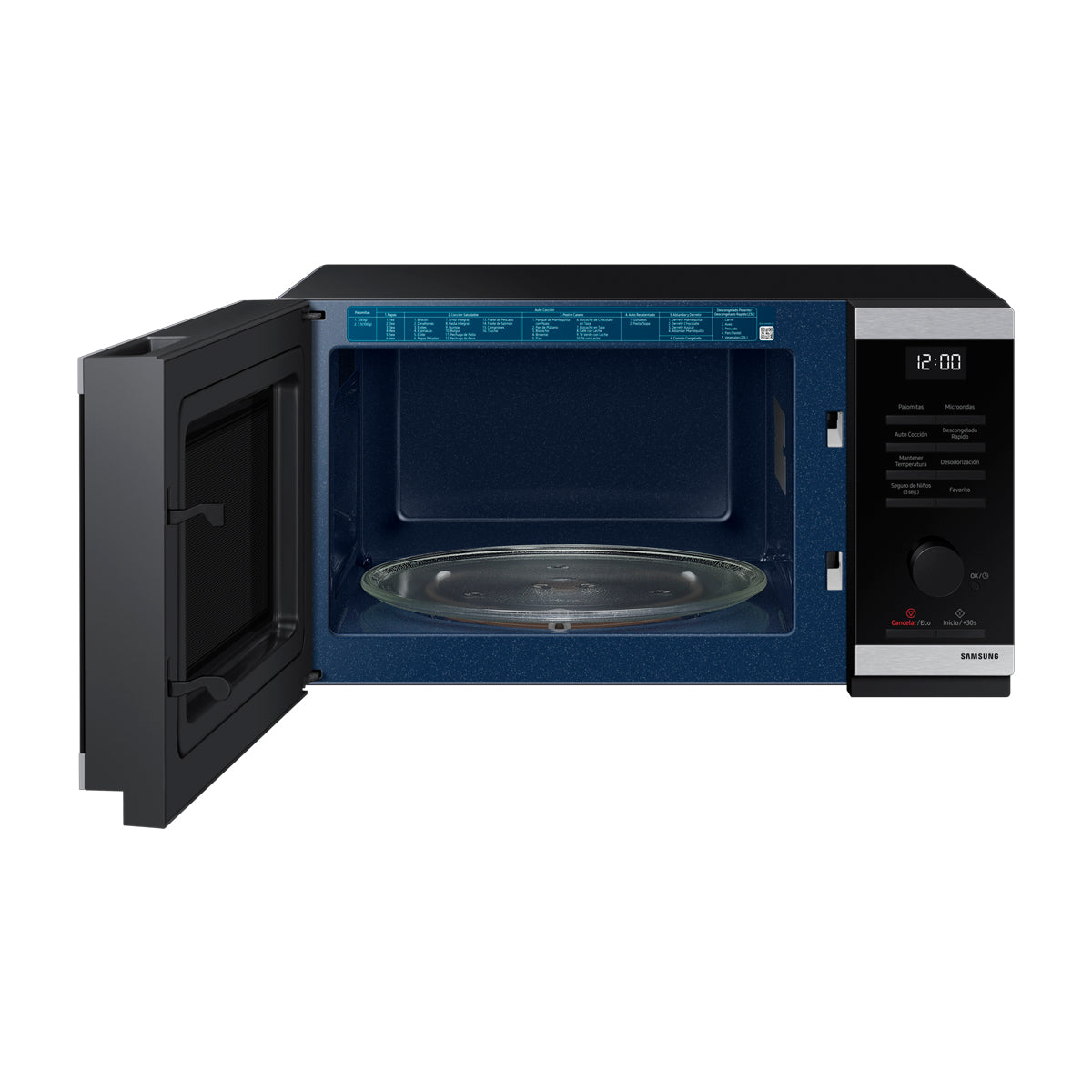 Samsung Microondas de 750W | Convección | Grill | Interior de Cerámica | Steam Cook | Modo Eco | 0.8p3 | Negro