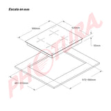 Drija Múnich 60 Induktion Estufa Empotrable Eléctrica de Vitrocerámica | 4 Quemadores | Control Táctil