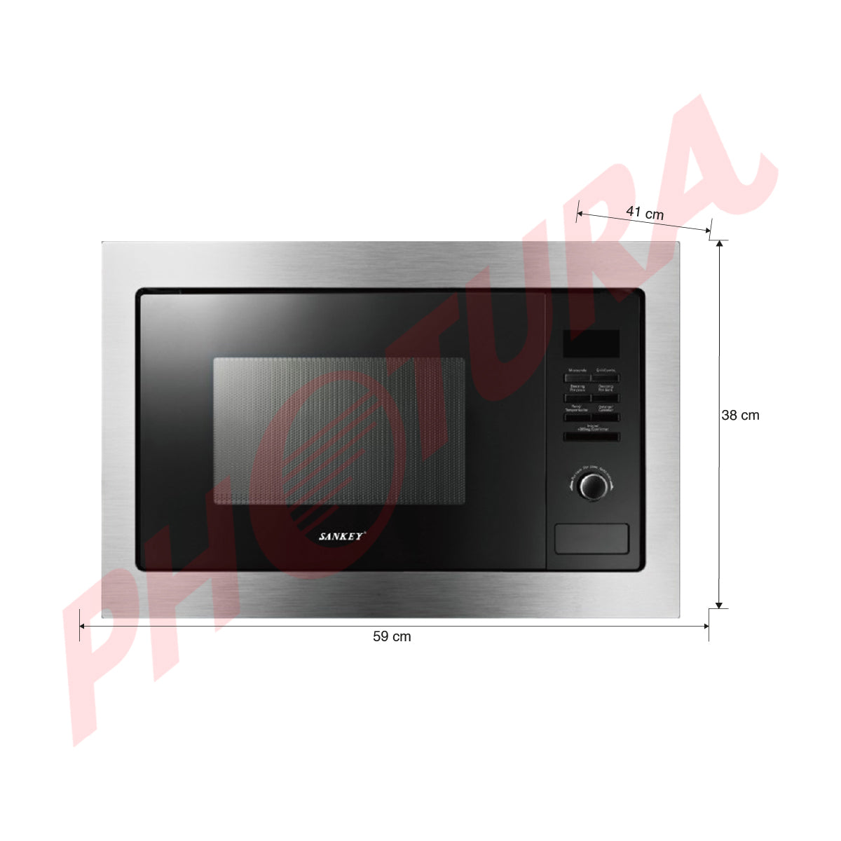 Sankey Microondas Empotrable de 1450W | 0.9p3 | Cocción Grill | Acero Inoxidable