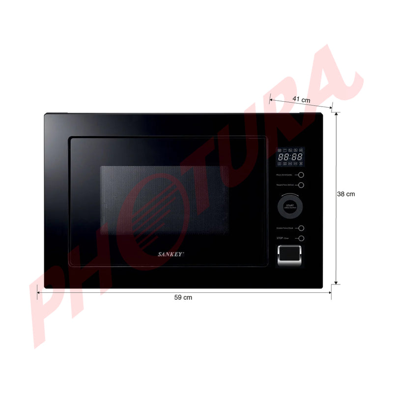 Sankey Microondas Empotrable de 1450W | 0.9p3 | Cocción Grill | Negro