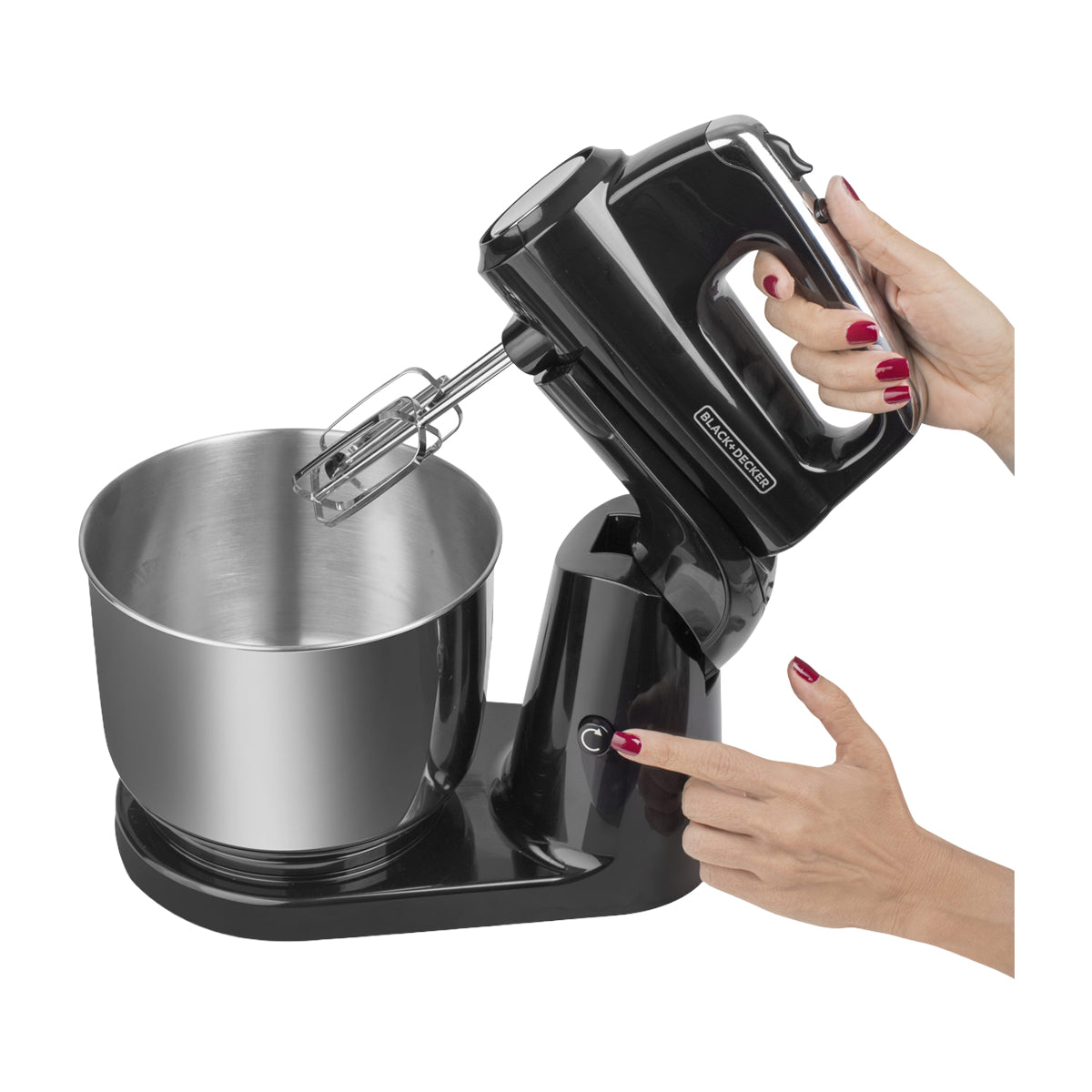 Black & Decker Batidora de Pedestal / Mano de 5 Velocidades | 3.5L | 250W | Negro