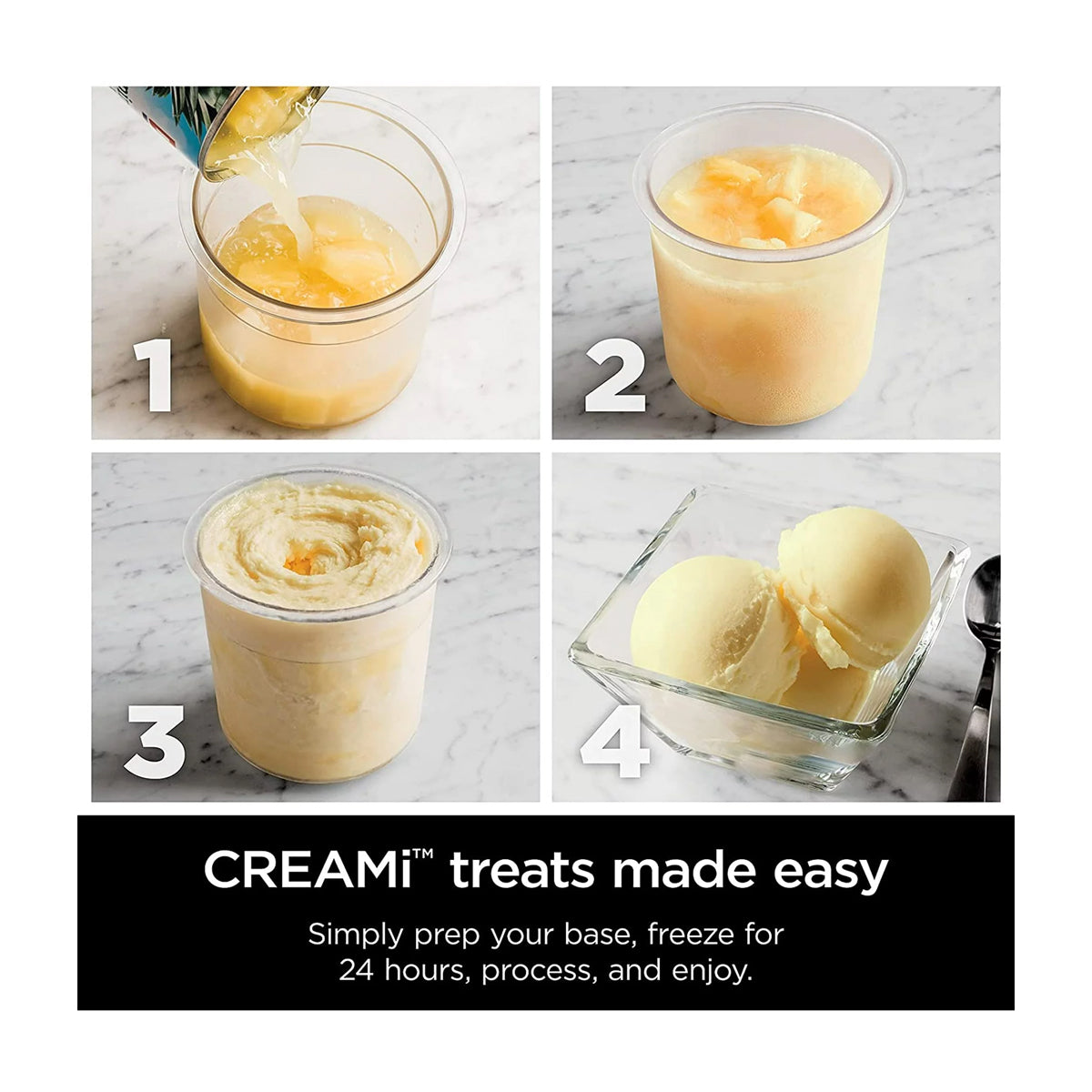 Ninja Creami Máquina para hacer Helado 7-en-1 | Tecnología Creamify | Creameriser System | Negro Plateado