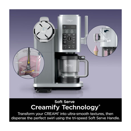 Ninja Swirl Creami Máquina para hacer Helado 13-en-1  | Tecnología Creamify | Tecnología CreamiFit | Plateado