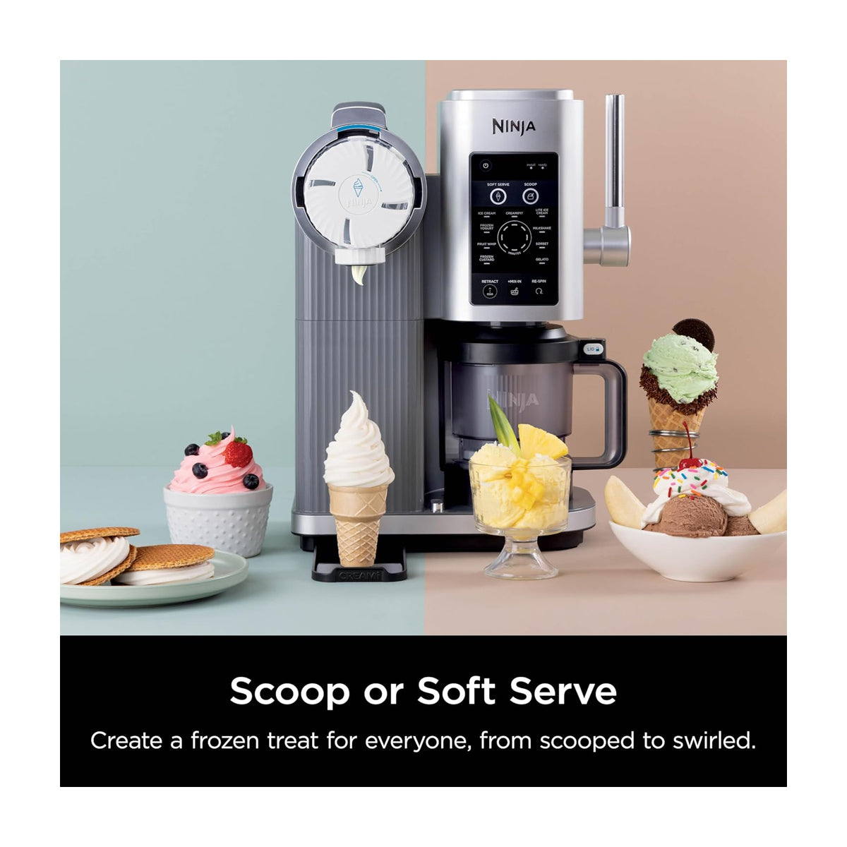 Ninja Swirl Creami Máquina para hacer Helado 13-en-1  | Tecnología Creamify | Tecnología CreamiFit | Plateado