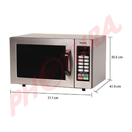 Panasonic Microondas Industrial de 1000W | Flat Cavity | 20 Memorias | 0.8p3 | Plateado
