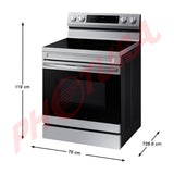 Samsung Estufa Eléctrica de Acero Inoxidable | 2-en-1 | WiFi Smart | 6.3p3 | Air Fryer | Convección | Control de Voz (Alexa y Google) | Panel Digital | 30" | 5 Quemadores