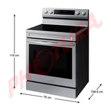 Samsung Estufa Eléctrica de Acero Inoxidable | 3-en-1 | WiFi Smart | 6.3p3 | Air Fryer | True Convection | Control de Voz (Alexa y Google) | Panel Digital | Plancha | 30" | 5 Quemadores