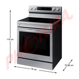 Samsung Estufa Eléctrica de Acero Inoxidable | 3-en-1 | WiFi Smart | 6.3p3 | Air Fryer | True Convection | Control de Voz (Alexa y Google) | Panel Digital | Plancha | 30" | 5 Quemadores