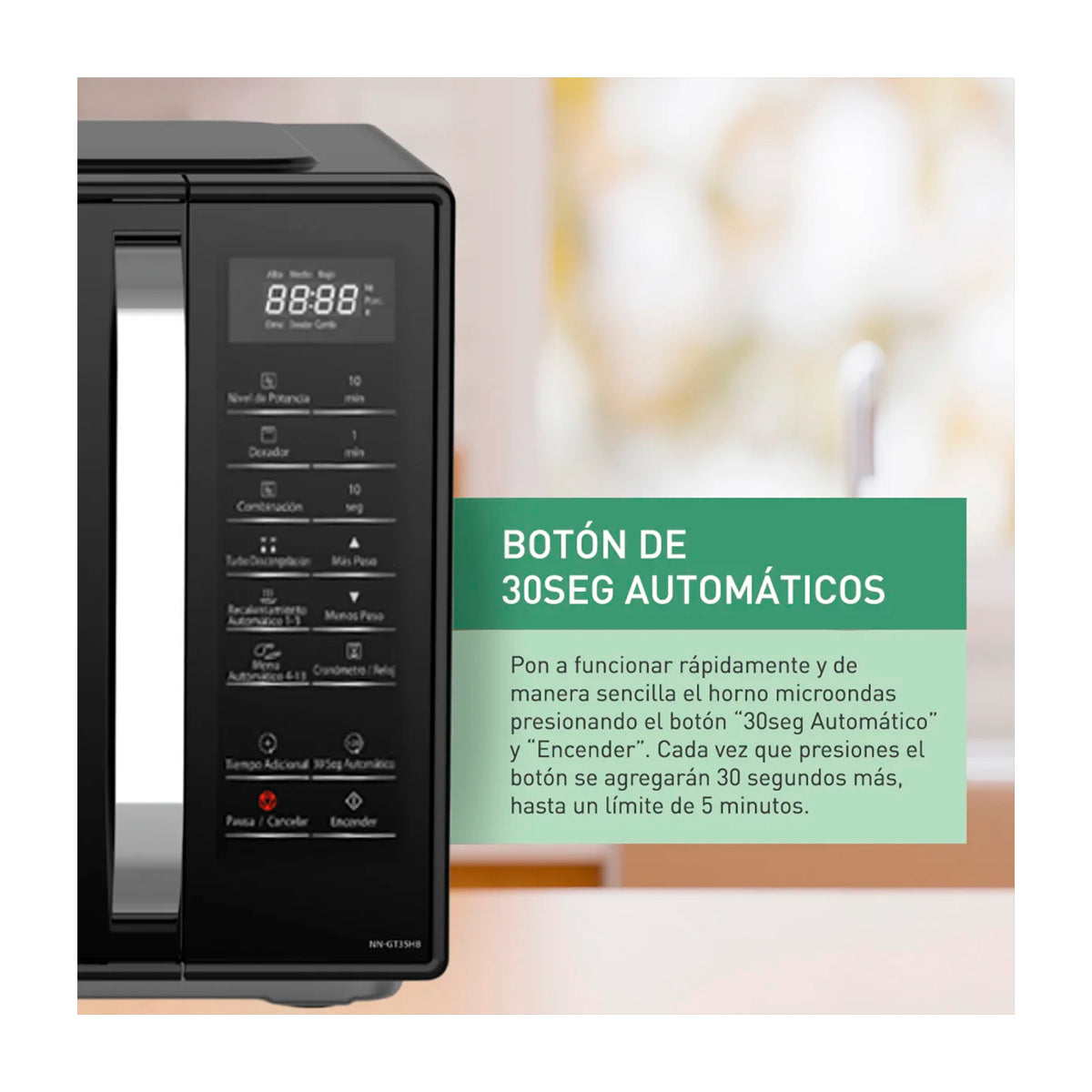 Panasonic Microondas de 900W | Grill | 0.8p3 | Negro