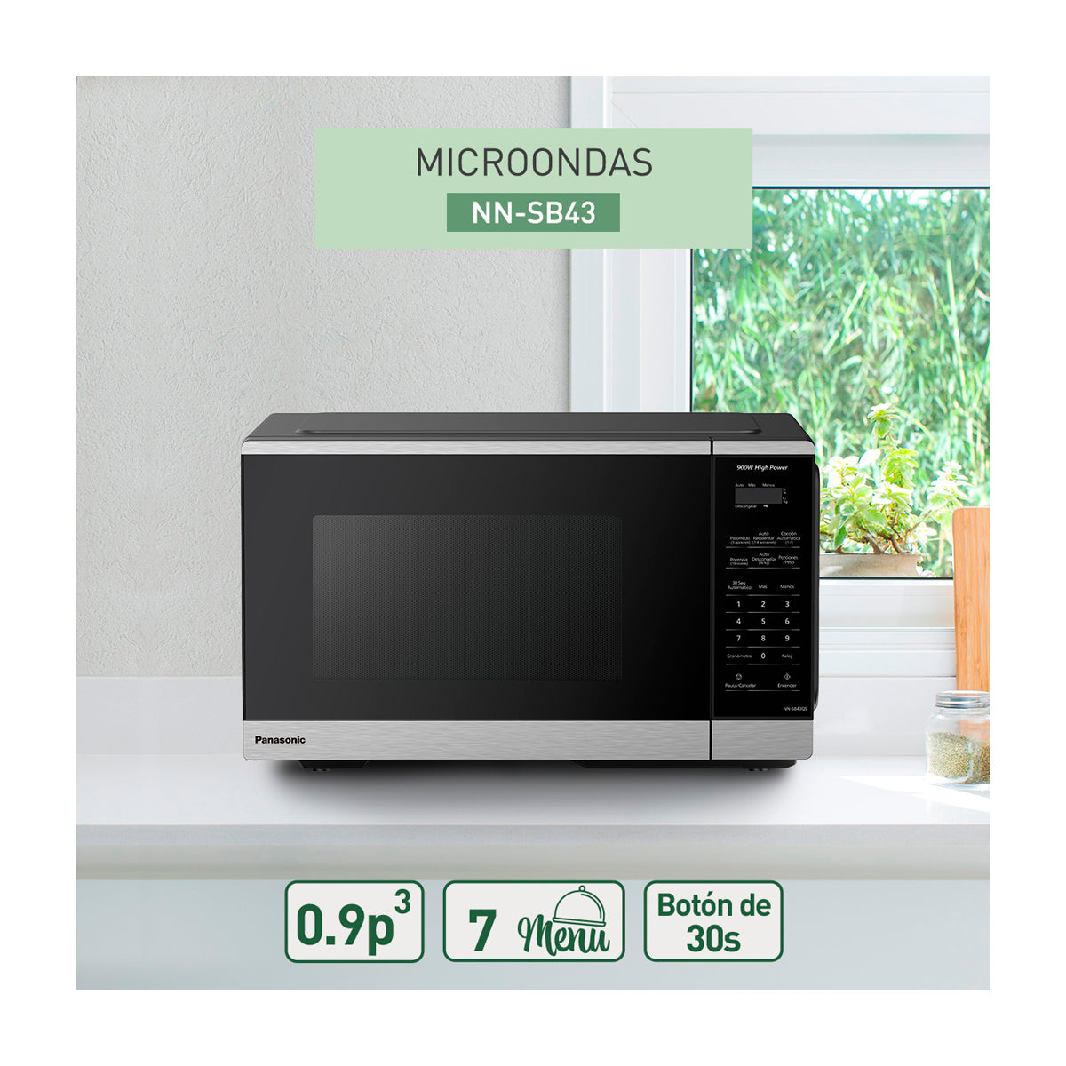 Panasonic Microondas de 900W | 0.9p3 | Negro