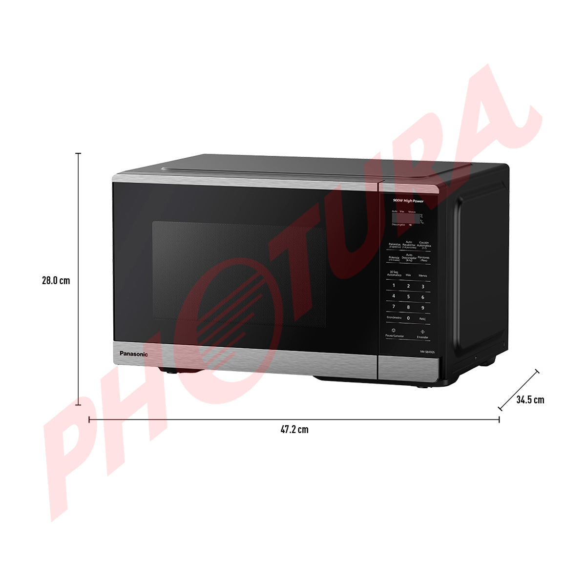 Panasonic Microondas de 900W | 0.9p3 | Negro