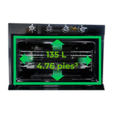 Drija Norteamérica 90 Horno Multifuncional Empotrable a Gas | Puerta de Triple Vidrio | Doble Convección | 250°C