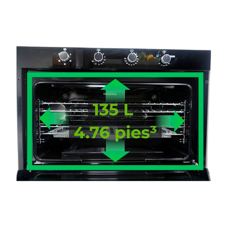 DRIJA Norteamérica 90 Horno Multifuncional Empotrable a Gas | Puerta de Triple Vidrio | Doble Convección | 250°C