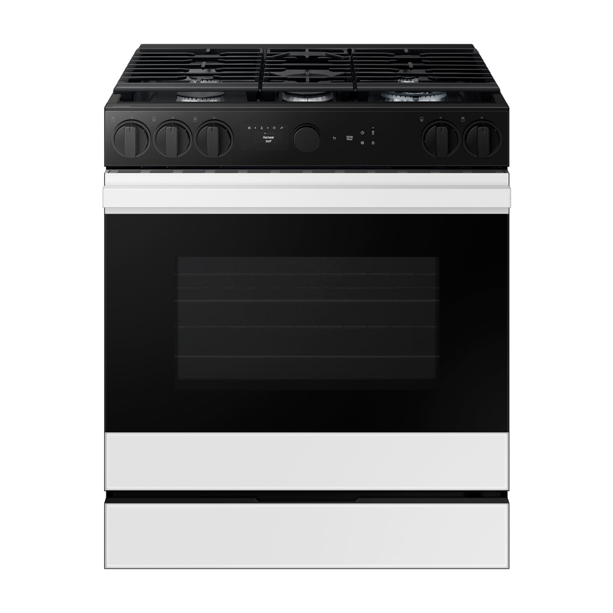 Samsung BESPOKE Estufa a Gas de Acero Inoxidable | WiFi Smart | 6p3 | Air Sous Vide | True Convection | Panel Digital | Plancha | 30" | 5 Quemadores | Clean White