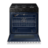 Samsung BESPOKE Estufa a Gas de Acero Inoxidable | WiFi Smart | 6p3 | Air Sous Vide | True Convection | Panel Digital | Plancha | 30" | 5 Quemadores | Clean White