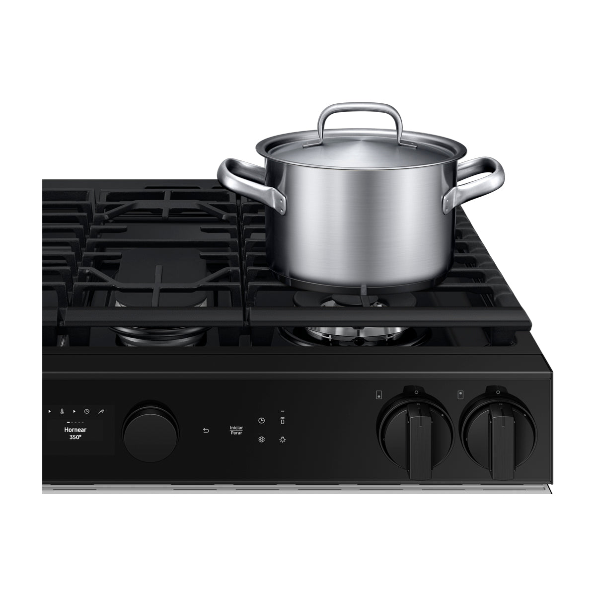 Samsung BESPOKE Estufa a Gas de Acero Inoxidable | WiFi Smart | 6p3 | Air Sous Vide | True Convection | Panel Digital | Plancha | 30" | 5 Quemadores | Clean White