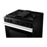 Samsung BESPOKE Estufa a Gas de Acero Inoxidable | WiFi Smart | 6p3 | Air Sous Vide | True Convection | Panel Digital | Plancha | 30" | 5 Quemadores | Clean White
