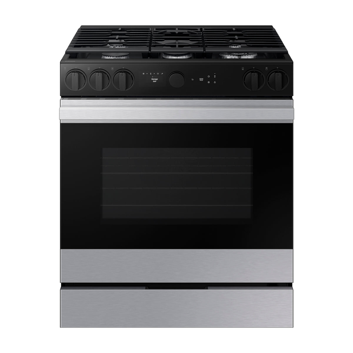 Samsung BESPOKE Estufa a Gas de Acero Inoxidable | WiFi Smart | 6p3 | Air Sous Vide | True Convection | Panel Digital | Plancha | 30" | 5 Quemadores