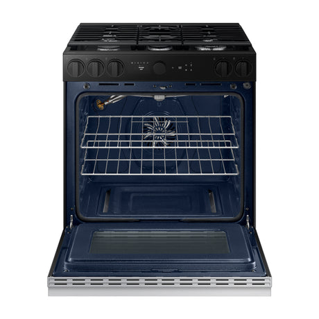 Samsung BESPOKE Estufa a Gas de Acero Inoxidable | WiFi Smart | 6p3 | Air Sous Vide | True Convection | Panel Digital | Plancha | 30" | 5 Quemadores