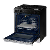 Samsung BESPOKE Estufa a Gas de Acero Inoxidable | WiFi Smart | 6p3 | Air Sous Vide | True Convection | Panel Digital | Plancha | 30" | 5 Quemadores