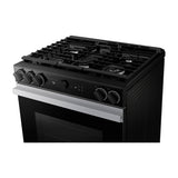 Samsung BESPOKE Estufa a Gas de Acero Inoxidable | WiFi Smart | 6p3 | Air Sous Vide | True Convection | Panel Digital | Plancha | 30" | 5 Quemadores