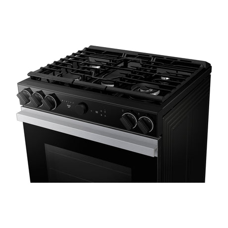 Samsung BESPOKE Estufa a Gas de Acero Inoxidable | WiFi Smart | 6p3 | Air Sous Vide | True Convection | Panel Digital | Plancha | 30" | 5 Quemadores