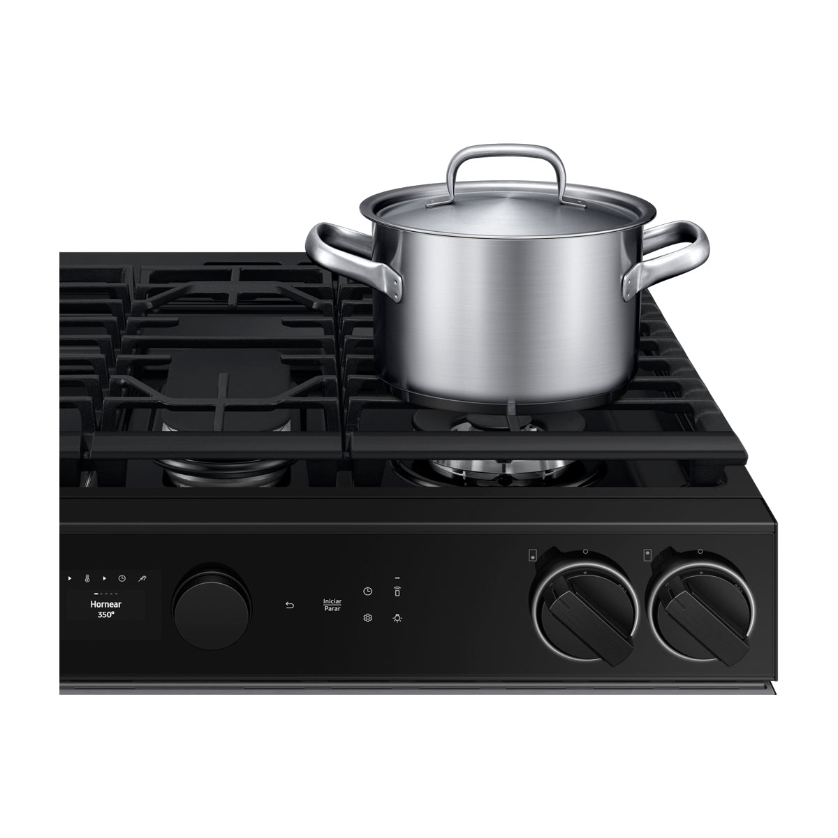 Samsung BESPOKE Estufa a Gas de Acero Inoxidable | WiFi Smart | 6p3 | Air Sous Vide | True Convection | Panel Digital | Plancha | 30" | 5 Quemadores