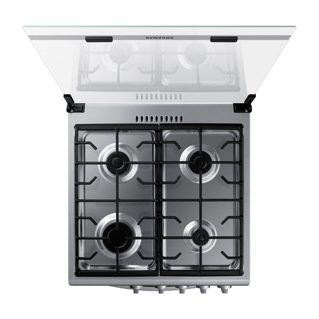 Samsung Estufa a Gas de Acero Inoxidable | Quemador Rápido | Easy Clean | Capacidad de 2.5p3 | Tapa | 24" | 4 Quemadores