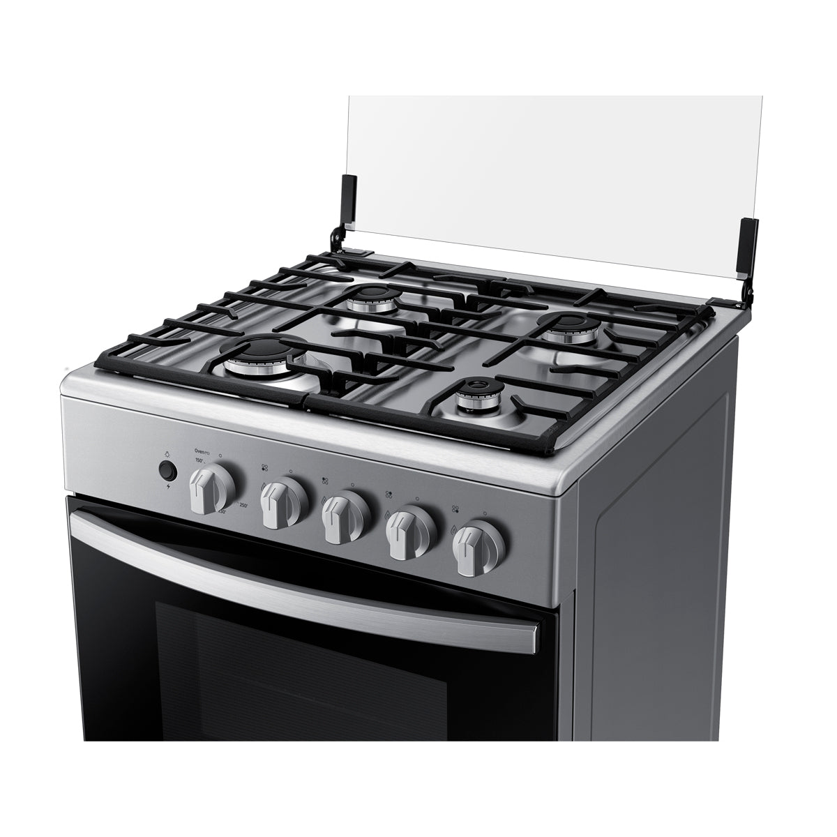 Samsung Estufa a Gas de Acero Inoxidable | Quemador Rápido | Easy Clean | Capacidad de 2.5p3 | Tapa | 24" | 4 Quemadores