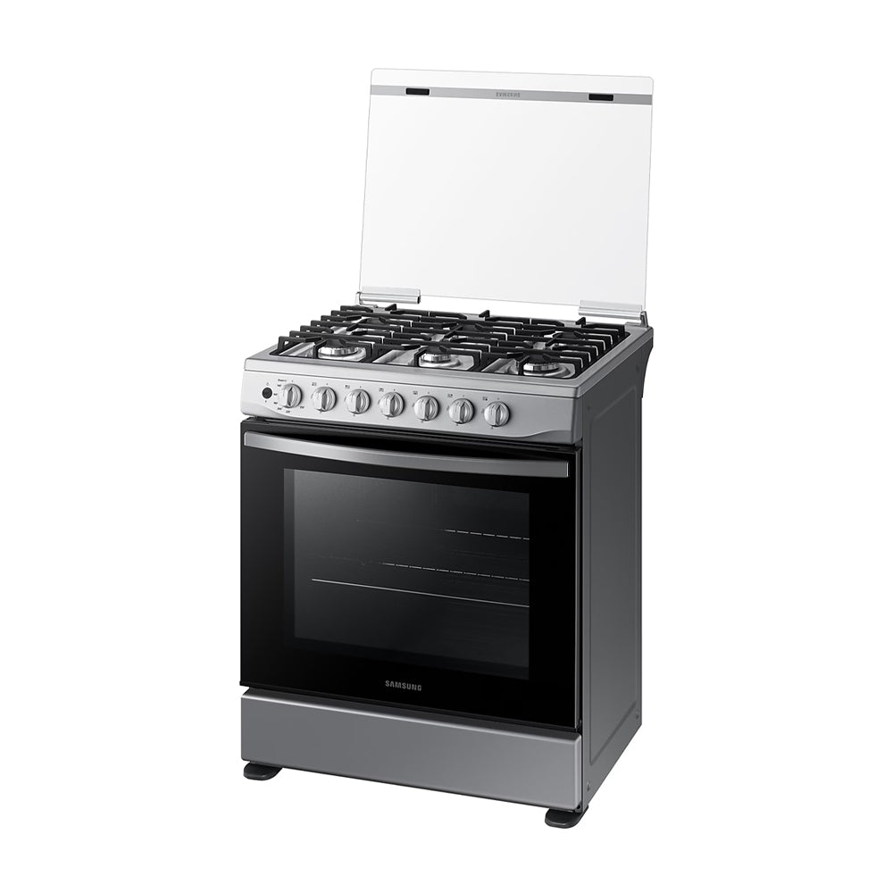 Samsung Estufa a Gas de Acero Inoxidable | Quemador Rápido | Easy Clean | Capacidad de 5.2p3 | Tapa | 30" | 6 Quemadores