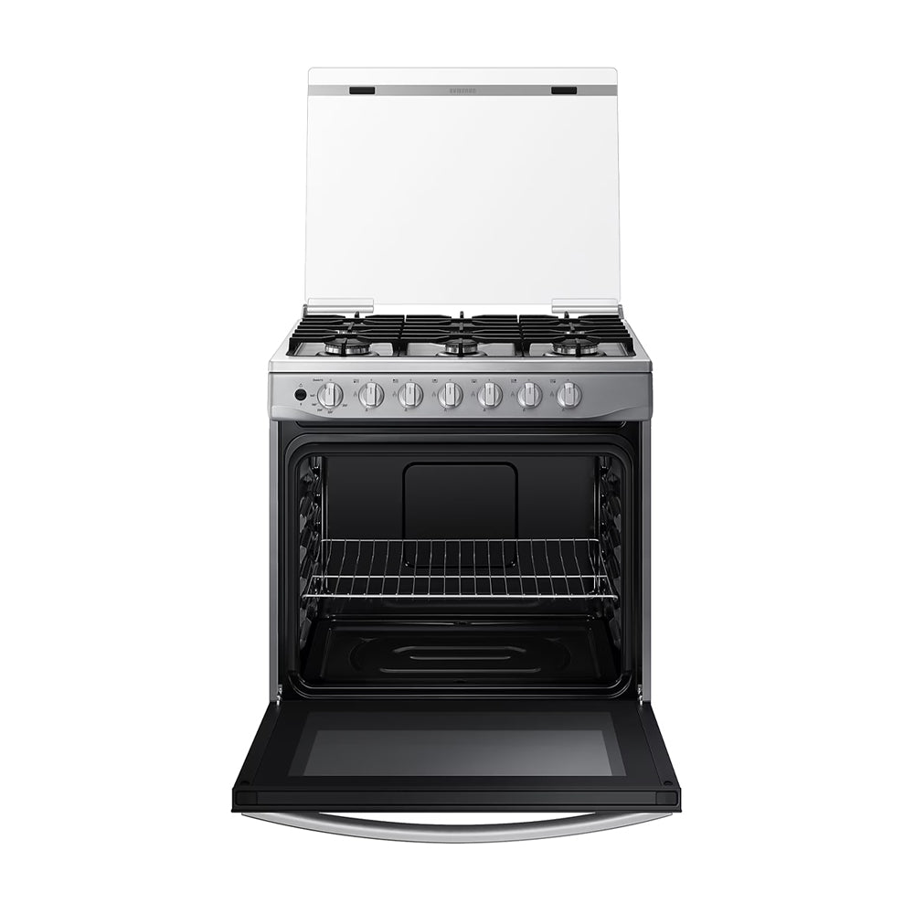 Samsung Estufa a Gas de Acero Inoxidable | Quemador Rápido | Easy Clean | Capacidad de 5.2p3 | Tapa | 30" | 6 Quemadores