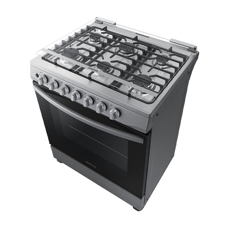 Samsung Estufa a Gas de Acero Inoxidable | Quemador Rápido | Easy Clean | Capacidad de 5.2p3 | Tapa | 30" | 6 Quemadores