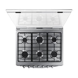 Samsung Estufa a Gas de Acero Inoxidable | Quemador Rápido | Easy Clean | Capacidad de 5.2p3 | Tapa | 30" | 6 Quemadores