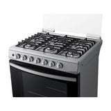Samsung Estufa a Gas de Acero Inoxidable | Quemador Rápido | Easy Clean | Capacidad de 5.2p3 | Tapa | 30" | 6 Quemadores