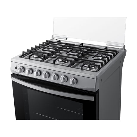 Samsung Estufa a Gas de Acero Inoxidable | Quemador Rápido | Easy Clean | Capacidad de 5.2p3 | Tapa | 30" | 6 Quemadores