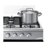 Samsung Estufa a Gas de Acero Inoxidable | Quemador Rápido | Easy Clean | Capacidad de 5.2p3 | Tapa | 30" | 6 Quemadores