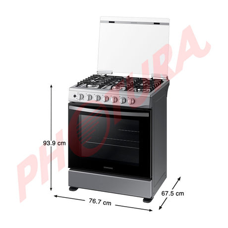 Samsung Estufa a Gas de Acero Inoxidable | Quemador Rápido | Easy Clean | Capacidad de 5.2p3 | Tapa | 30" | 6 Quemadores