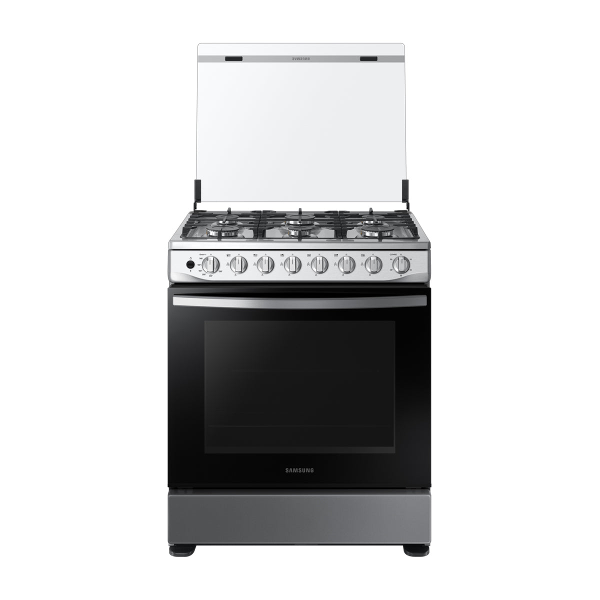 Samsung Estufa a Gas de Acero Inoxidable | Quemador Rápido | Easy Clean | Capacidad de 5.2p3 | Tapa | Plancha | 30" | 6 Quemadores