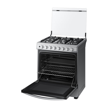 Samsung Estufa a Gas de Acero Inoxidable | Quemador Rápido | Easy Clean | Capacidad de 5.2p3 | Tapa | Plancha | 30" | 6 Quemadores