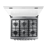 Samsung Estufa a Gas de Acero Inoxidable | Quemador Rápido | Easy Clean | Capacidad de 5.2p3 | Tapa | Plancha | 30" | 6 Quemadores
