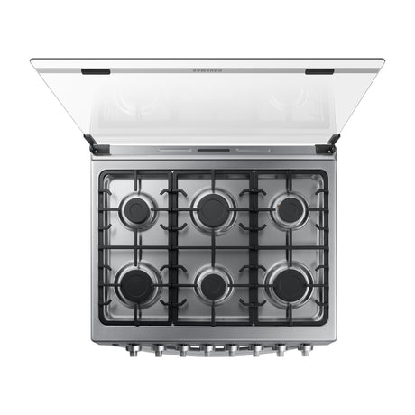 Samsung Estufa a Gas de Acero Inoxidable | Quemador Rápido | Easy Clean | Capacidad de 5.2p3 | Tapa | Plancha | 30" | 6 Quemadores