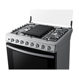 Samsung Estufa a Gas de Acero Inoxidable | Quemador Rápido | Easy Clean | Capacidad de 5.2p3 | Tapa | Plancha | 30" | 6 Quemadores