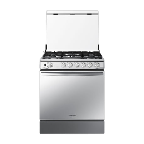 Samsung Estufa a Gas de Acero Inoxidable | Quemador Triple Potencia | Tipo Espejo | Capacidad de 5.2p3 | Tapa | Plancha | 30" | 5 Quemadores