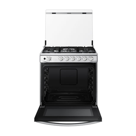Samsung Estufa a Gas de Acero Inoxidable | Quemador Triple Potencia | Tipo Espejo | Capacidad de 5.2p3 | Tapa | Plancha | 30" | 5 Quemadores