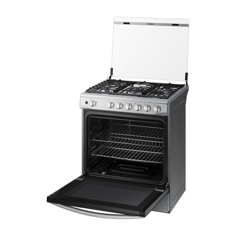 Samsung Estufa a Gas de Acero Inoxidable | Quemador Triple Potencia | Tipo Espejo | Capacidad de 5.2p3 | Tapa | Plancha | 30" | 5 Quemadores