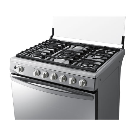 Samsung Estufa a Gas de Acero Inoxidable | Quemador Triple Potencia | Tipo Espejo | Capacidad de 5.2p3 | Tapa | Plancha | 30" | 5 Quemadores