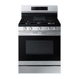 Samsung Estufa a Gas de Acero Inoxidable | WiFi Smart | 6p3 | Air Fryer | Convección | Control de Voz (Alexa y Google) | Panel Digital | Plancha | 30" | 5 Quemadores